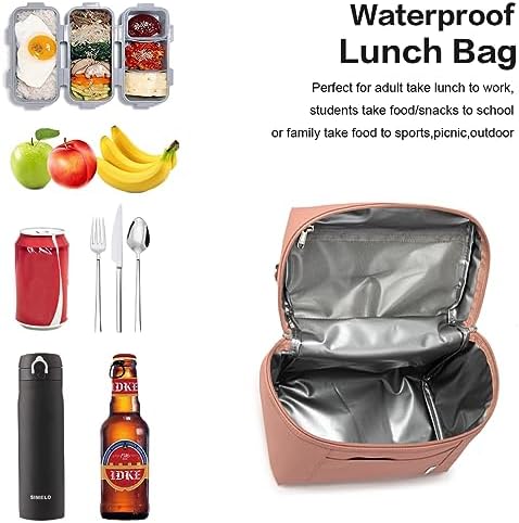 NOL 8L Insulated Lunch Bag for Women, Dark Pink, Medium(normal))