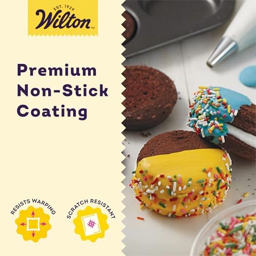 Wilton Gold Non-Stick Muffin Top Pan, Stainless Steel, 11 x 16 in., Muffin Top - 12 Cup (Pack of 3)
