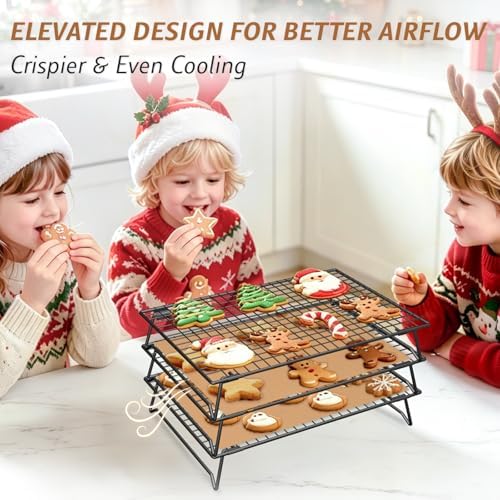 Cooling Racks for Cooking and Baking, 2-Tier 13" x 9" Stackable
