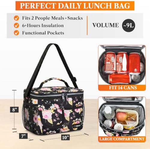 opux Insulated Lunch Box Adult, 14 Can Leakproof Cooler Bag Kid