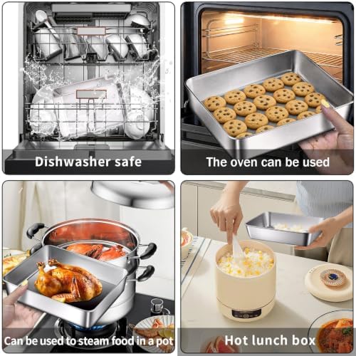 GIUOIDUO Stainless Steel Lunch Box 6-Pack,Stackable Snack Storage Boxes, Lid Food Container, Reusable Food Storage Container for Travel and Work, Dishwasher Safe, Freezer Safe