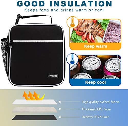 Lunch Bag, Durable Insulated Lunch Box Reusable Adults Tote Bag Lunch Bag for Men, Women, Adults (Black)