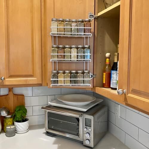 Evelots 3-Tier Spice Rack Organizer Door/Wall Mount, Holds Up to 18 Bottles