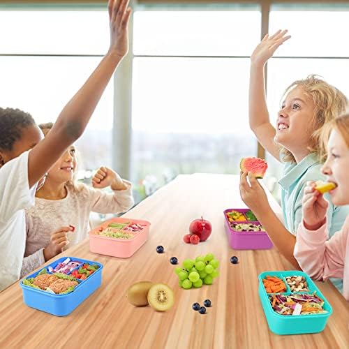 Caperci Classic Bento Lunch Box for Adult & Older Kids - Leakpoof 47 oz 3-Compartment Lunch Containers for Adults and Teens, Built-in Utensil Set, Ideal for On-the-Go, Blue