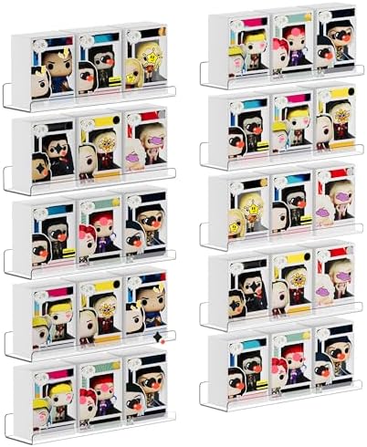 upsimples 10 Pcs 15" Acrylic Shelves for Wall Display and Storage, Clear