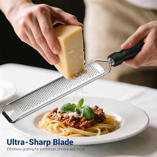 Lemon Zester Grater, Stainless Steel Zester Grater with Handle