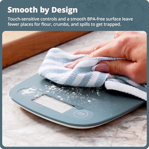 Greater Goods Food Scale, Slim & Compact Build, 1g Precision (Stone Blue)