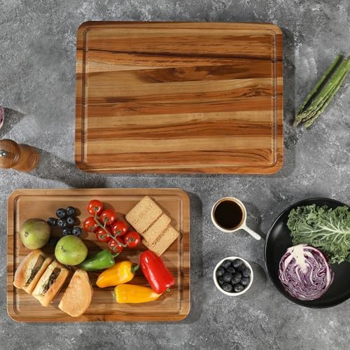 2 Pack Teak Cutting Board Wood Wooden Cutting Boards For Kitchen
