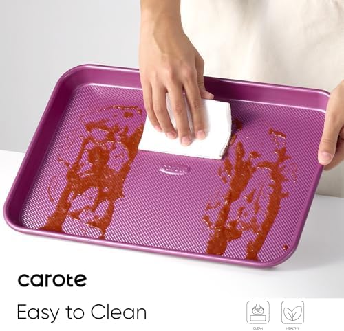 CAROTE 3-Piece Baking Sheet, Nonstick Cookie Sheets, Royal Violet