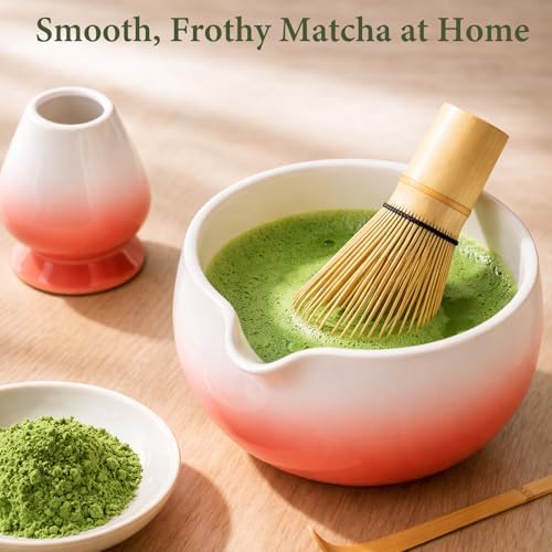 Matcha Whisk Set with Ceramic Bowl & Bamboo Chasen