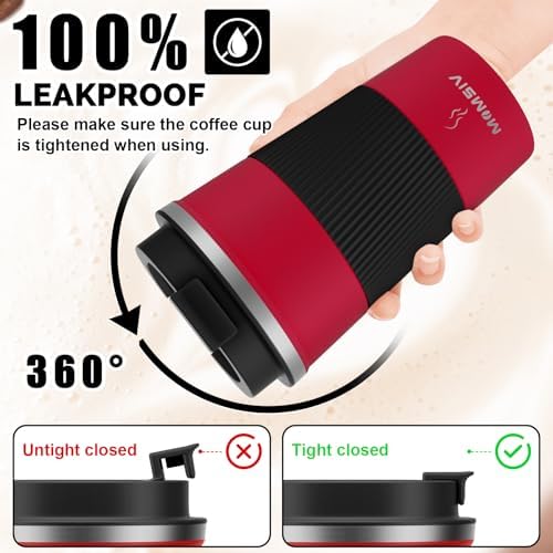 MOMSIV 17oz Travel Coffee Mug, Insulated Coffee Cup with Leakproof Lid