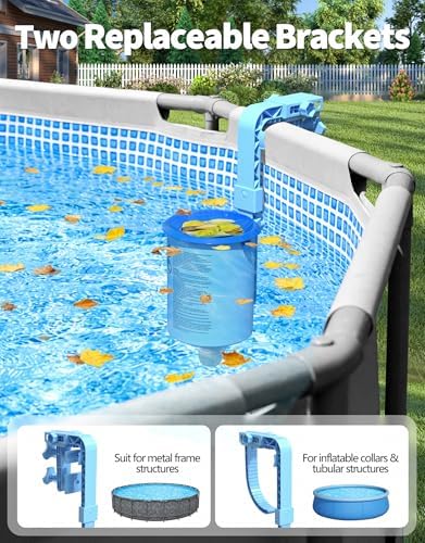 BluSwim Above Ground Pool Surface Skimmer with 3 Filter Socks