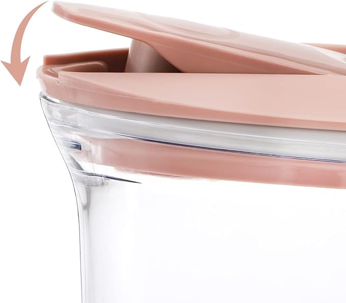 Coloch 2 Pack 2 Quart Plastic Water Pitcher with Flip Top Spout Lid, Clear Slim Water Container for Fridge Door Juice Pitcher with Scale Line for Tea, Lemonade, Handmade Drinks, Blue and Pink