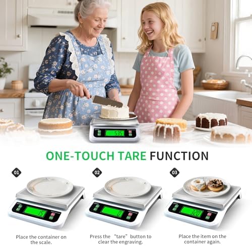 Large Digital Kitchen Scale 40kg/88lbs with Tare and PCS Funtion
