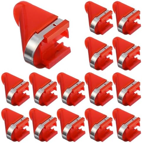 15 PCS Stainless Steel Replacement Blades, Electric Potato Cutter Accessory for Electric Rotating Potato Peeler Automatic Fruit Peeler Electrics Peeling Tool (Red)