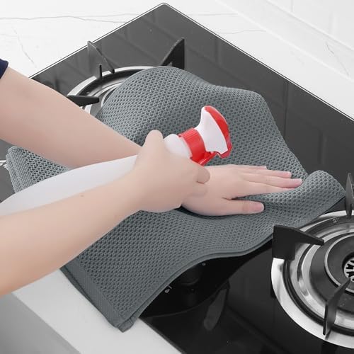 Homaxy 100% Cotton Waffle Weave Kitchen Dish Towels 12-Pack, Grey