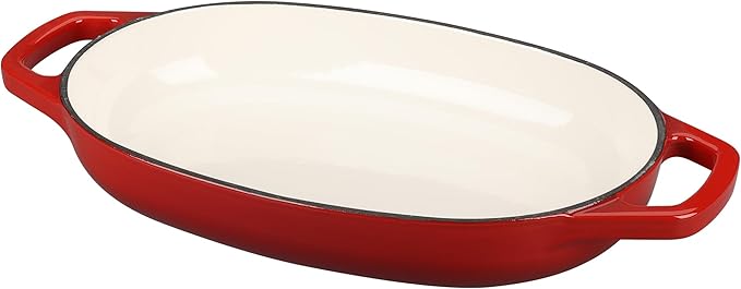 Enameled Cast Iron Oval Dutch Oven Pot with Lid, Dutch Oven for Sourdough Bread Baking, Bread Oven, Bread Dutch Oven, Oval Bread Pan, 5qt, Red