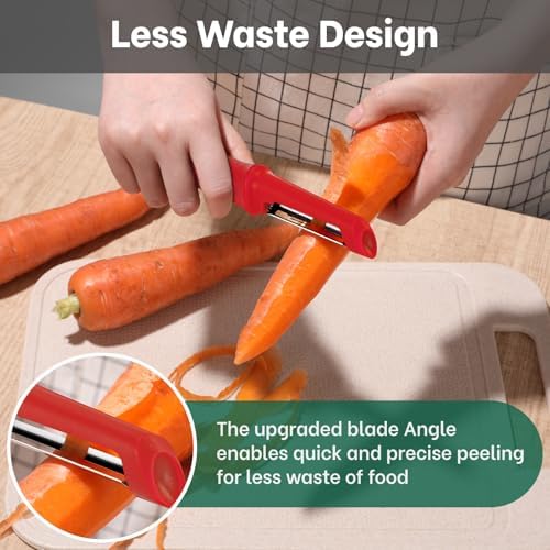 Beneno Swivel Vegetable Peeler, Smooth Peeling Potato Peeler (2, Red)