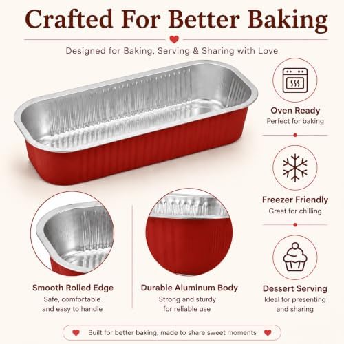 100 Pack Mini Cake Pans with Lids and Spoons, Disposable Aluminum Foil Cake Tins（6.8oz） Mini Loaf Pans with Lids for Party, Wedding, Birthday