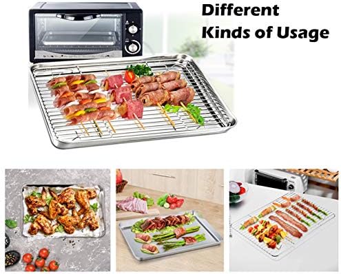 P&P CHEF 16 + 12.5 + 10.4 + 9 Inch Baking Sheet & Rack, Pan and Wire Rack