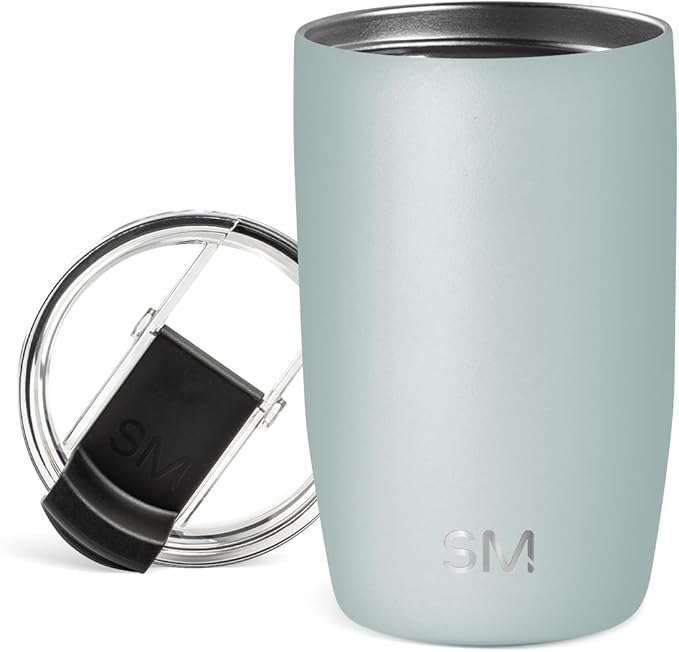 Simple Modern Voyager Tumbler with Flip Lid | Travel Coffee Mug | Insulated Stainless Steel Cold Brew Iced or Hot Coffee Cup | Gifts for Women Men Her Him | 12oz, Sea Glass Sage