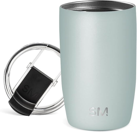 Simple Modern Voyager Tumbler with Flip Lid | Travel Coffee Mug | Insulated Stainless Steel Cold Brew Iced or Hot Coffee Cup | Gifts for Women Men Her Him | 12oz, Sea Glass Sage