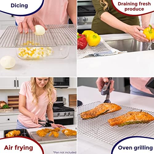KITCHENATICS Jelly Roll Cooling Rack Stainless Steel Oven Safe Set of 2