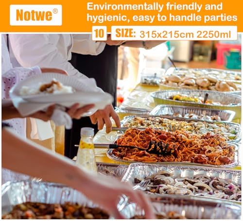 Notwoe® 40 Pack Disposable Aluminum Pans With Lids, 12x8 And 8x6 Square 8x5 6.9x4.3 Square Combo Set, Disposable Baking and Cake Pan. (40 Pack w/Lids)