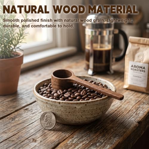 3PCS Wooden Measuring Spoons, 1 Tbsp Scoop for Coffee Tea Sugar Canisters