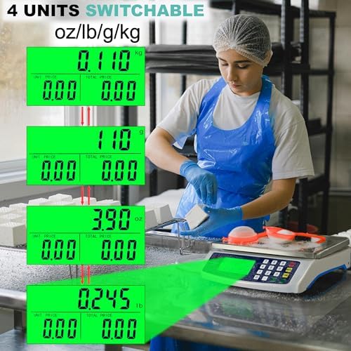 Commercial Weight-Price Scale 40kg/1g Market Balance with Counting Function