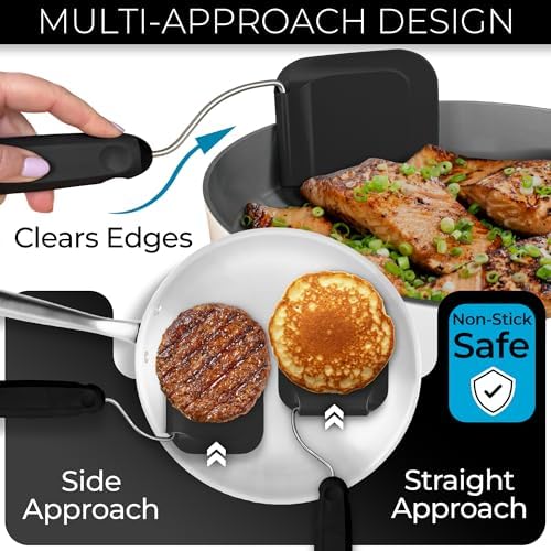 Adjustable Angle Spatula PPSU Material – Flexible Cooking Egg Flipper & Fish Spatula for Pancakes & Indoor Griddles – Swappable Heat-Resistant Thin Heads Spatula - Non-Stick Cookware Safe