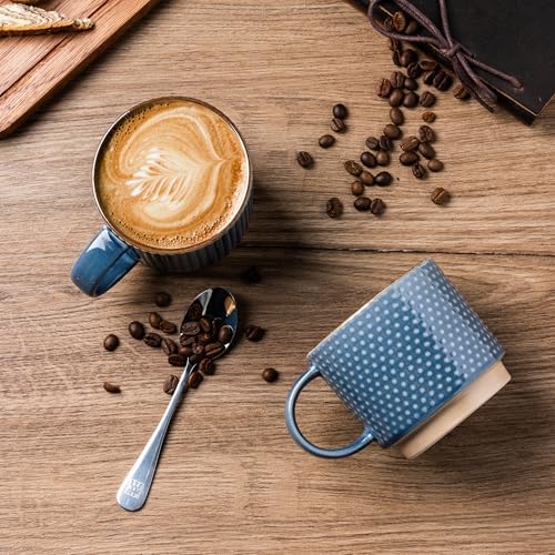GBhome 12 OZ Stackable Coffee Mugs Set of 6, Ceramic Coffee Cups Set