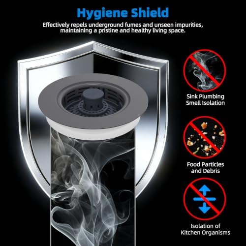 Hibbent 3 in 1 Kitchen Sink Drain Strainer, Metal Pop Up Stopper