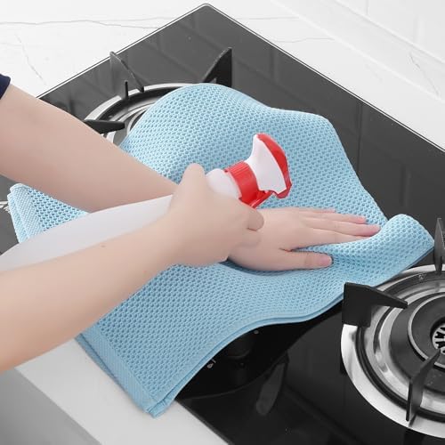 Homaxy 100% Cotton Waffle Weave Kitchen Dish Towels 4-Pack, Sky Blue