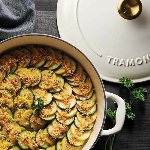 Tramontina Bestow Enameled Cast Iron 4-Qt Braiser Pan with Lid, Latte