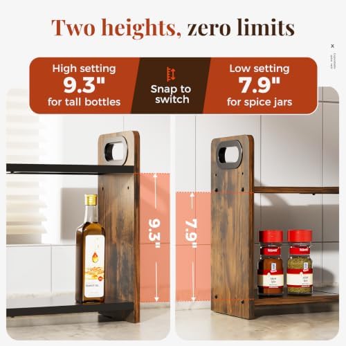 2-Tier Expandable Spice Rack Organizer for Countertop, 10.6"-17.3"