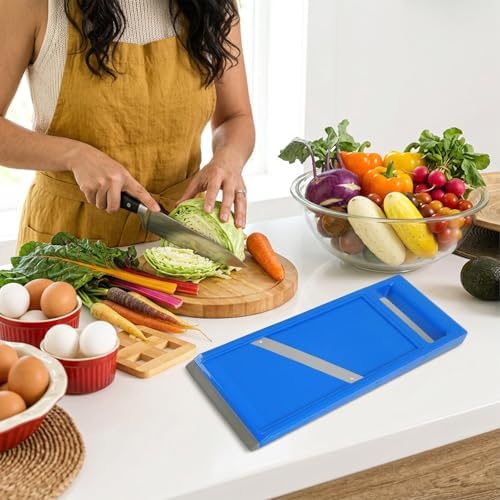 Blue Stainless Steel Mandoline Handheld Slicer for Vegetables