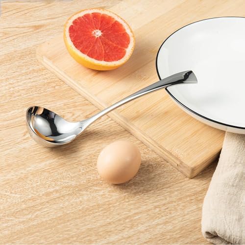 IMEEA 7.6-Inch Small Serving Ladle, 18/10 Stainless Steel Gravy Spoon for Sauce & Dressing