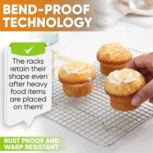 Spring Chef 8.5" x 12" Stainless Steel Cooling Rack for Baking, Set of 2