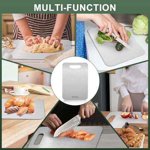 Stron-Dura Cutting Board, Stainless Steel Cutting Board, Foodgrade Cutting Boards for Kitchen, Double Side Use, Odor free, L, 15" *11"