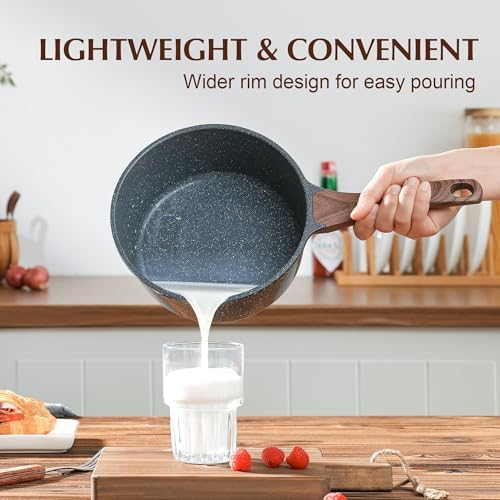 SENSARTE Nonstick Sauce Pan Set with Lid, 2 + 2.5 QT, PFOA/PFOS Free
