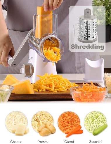 GDL Cheese Grater Hand Crank, Rotary Cheese shredder, Vegetable Slicer