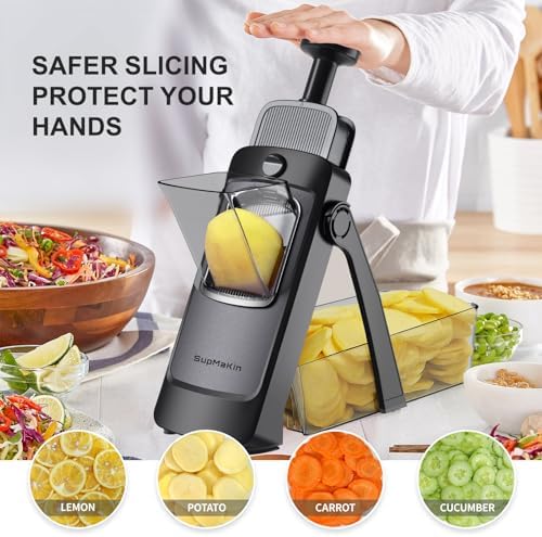 SupMaKin Safe Mandoline Slicer Plus, Adjustable Potaot slicer 1-8 mm
