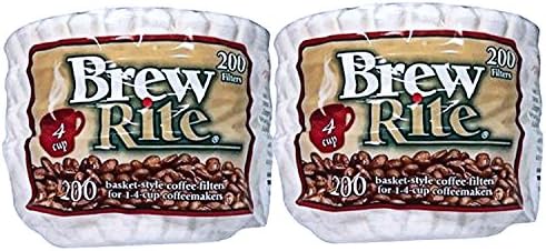 Brew Rite 4 Cup Coffee Basket Disposable Filters - 400 Ct
