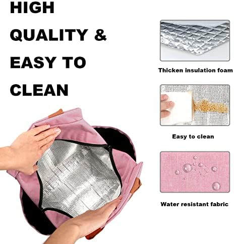 Joymee Insulated Lunch Bag For Women Reusable Leakproof - Light Pink
