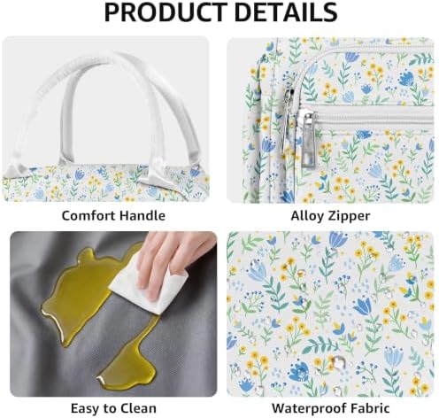 Lunch Bag Women Stylish Quilted Lunch Boxes for Adult Fit and Fresh Cooler Insulated Lunchbox for Work Cute Small 11 Liters Compact Lunchbag Waterproof