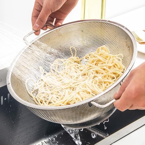 Kaishun Colander Stainless Steel 3-Quart,Strainer for Kitchen Food