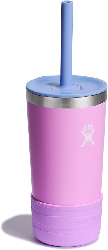Hydro Flask Kids 12 Oz Tumbler with Lid and Straw for School - Insulated Stainless Steel in Anemone
