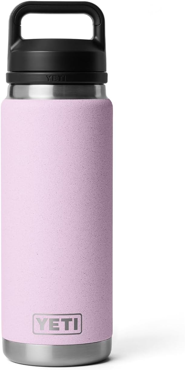 YETI Rambler 26 oz Bottle, Leakproof, Vacuum Insulated, Stainless Steel with Chug Cap, Cherry Blossom - Textured