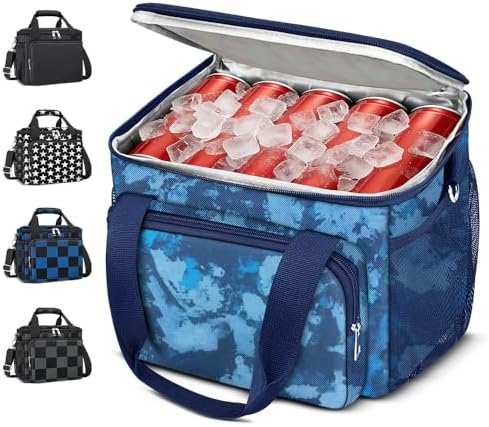 Coobiiya Insulated Lunch Box for Men & Women, Leakproof Lunch Bag Cooler Bag with 4 Pockets,Heavy Duty Lunch Bags Men Cooler Bags for Camping, Travel, Work Kayaking & Beach
